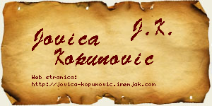 Jovica Kopunović vizit kartica